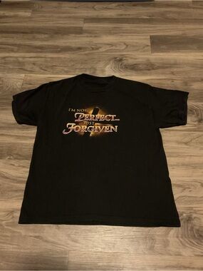 Men's Black Graphic Tee - "I'm Not Perfect... Just Forgiven"